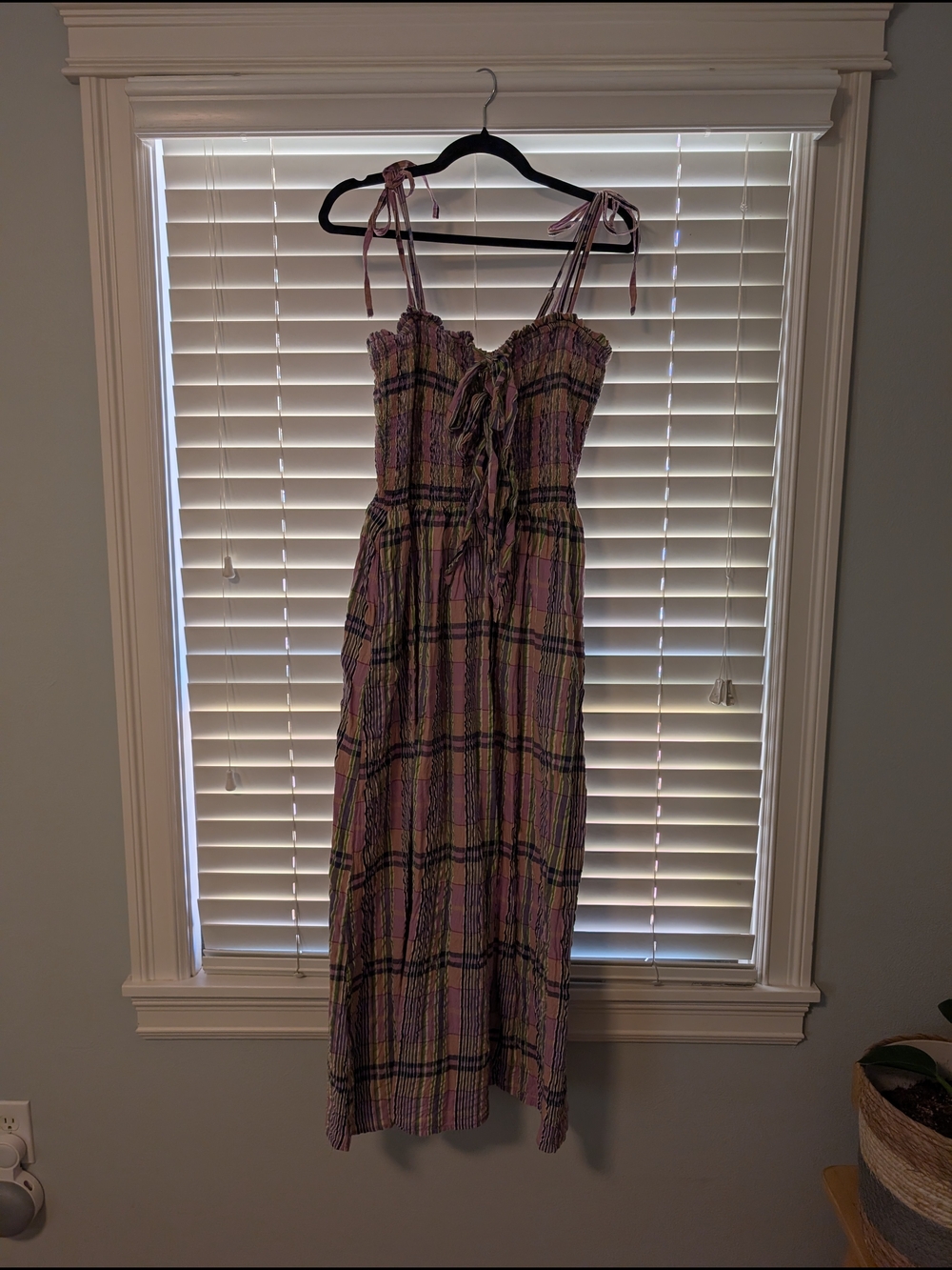 Damson Madder Hattie Checked Cotton Midi Dress - Picture 4 of 4